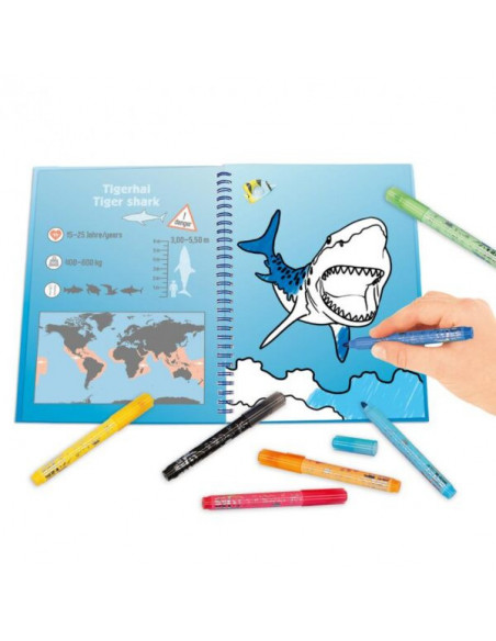 Dino world colouring book set underwater