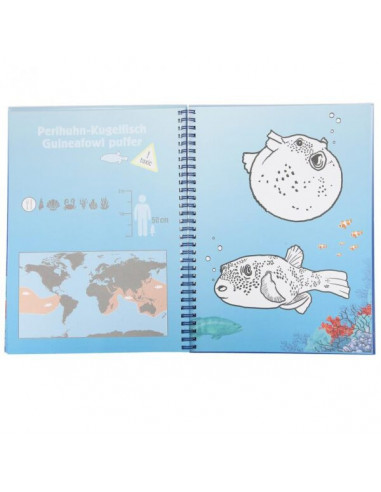 Dino world colouring book set underwater