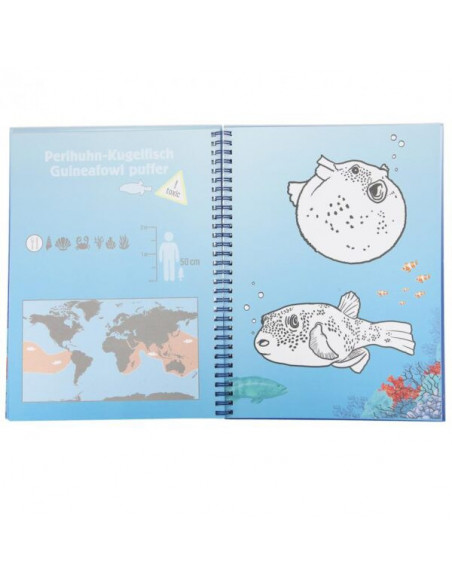 Dino world colouring book set underwater
