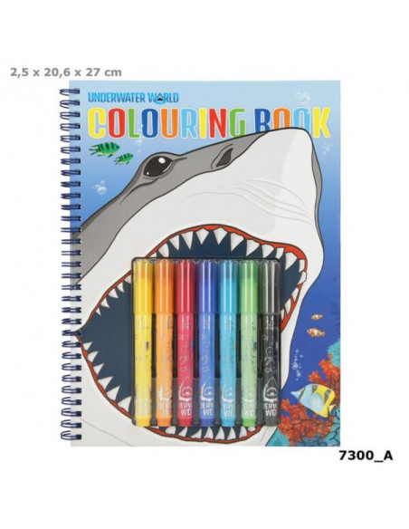 Dino world colouring book set underwater