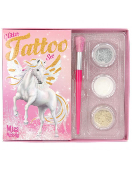 Miss melody set de tatouages avec paillettes