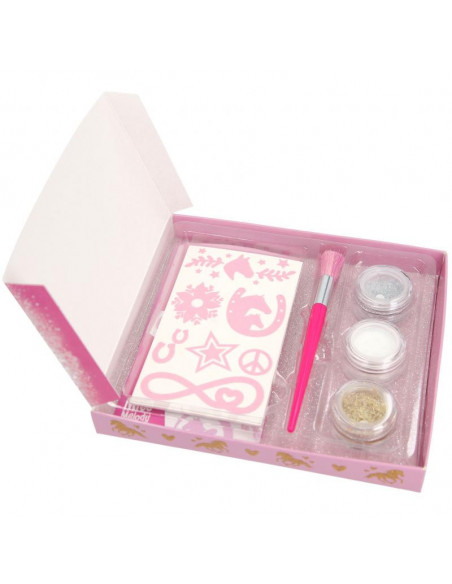 Miss melody set de tatouages avec paillettes