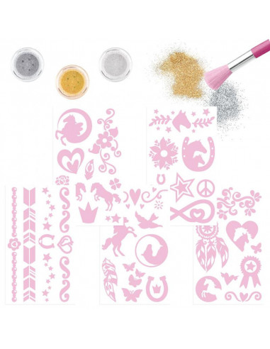 Miss melody set de tatouages avec paillettes