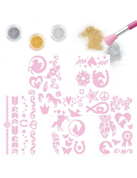 Miss melody set de tatouages avec paillettes