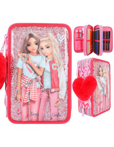 Trousse à 3 Compartiments Betty Boop - Pochette Scolaire Polyvalente