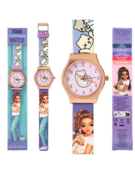 Topmodel montre-bracelet en silicone avec boitier metallique