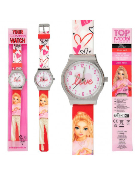Topmodel montre-bracelet en silicone avec boitier metallique