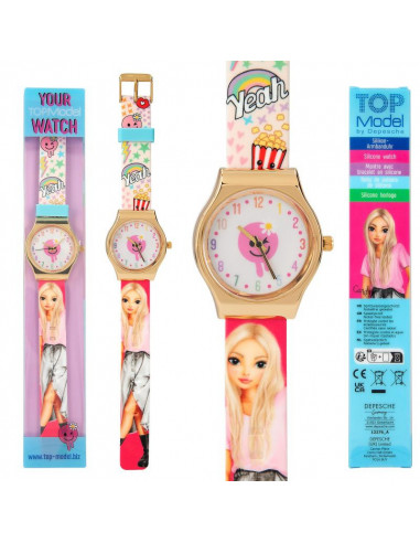 Topmodel montre-bracelet en silicone avec boitier metallique