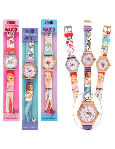 Topmodel montre-bracelet en silicone avec boitier metallique