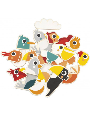 Magnets mix and match oiseaux 24 pieces - janod