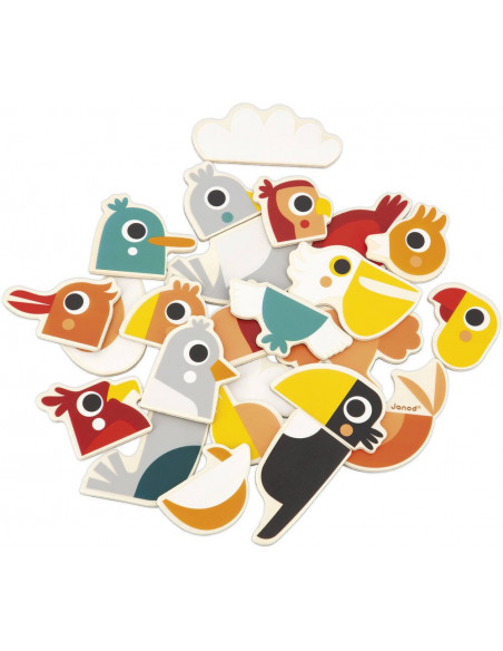Magnets mix and match oiseaux 24 pieces - janod