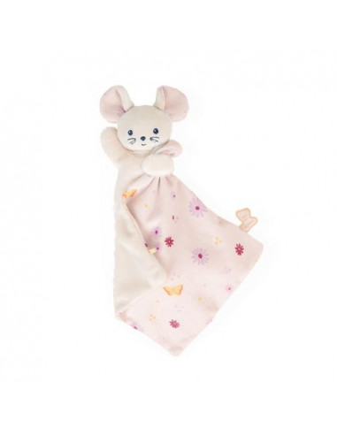 Doudou souris carré douceur jolie marguerite