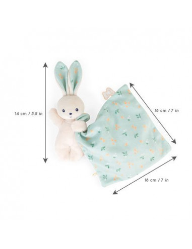 Doudou lapin carré douceur bouquet d'agrumes