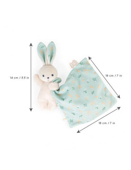 Doudou lapin carré douceur bouquet d'agrumes
