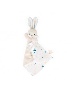 Doudou lapin carré douceur blanc délicat 2