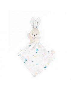 Doudou lapin carré douceur blanc délicat