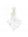 Doudou lapin carré douceur blanc délicat