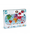 Puzzle carte des explorateurs du bain - janod