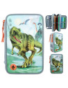 Dino world trousse 3 compartiments led t-rex