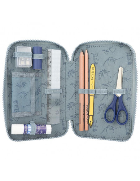 Dino world trousse 3 compartiments led t-rex