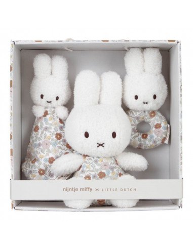 Coffret cadeau (peluche, doudou,hochet) - vintage flowers - miffy - little dutch