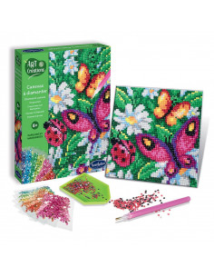 Art & Créations CANEVAS A DIAMANTER Papillons et marguerites 2