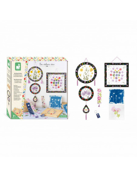 Multiactivites 6 realisations avec une presse a fleurs janod