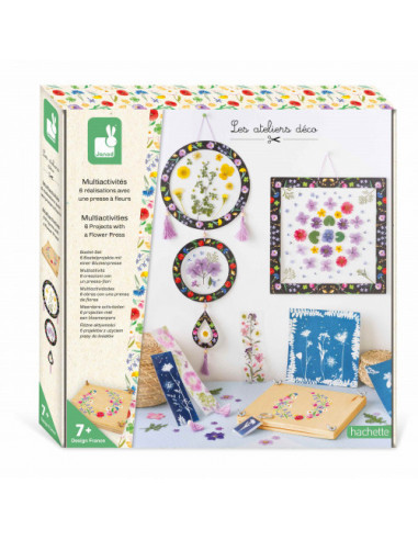 Multiactivites 6 realisations avec une presse a fleurs janod