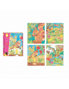Tableaux dores peinture aquarelle jardin 2