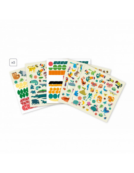 5 ans - gommettes et decors jungle