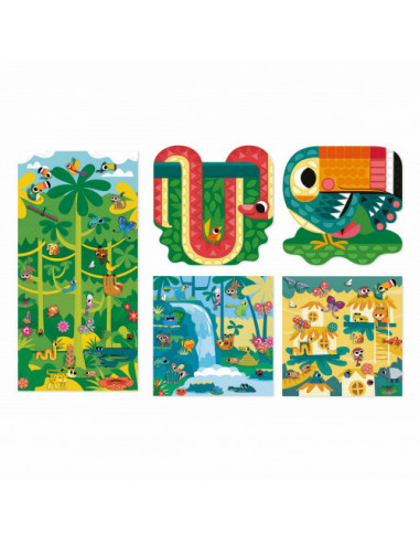5 ans - gommettes et decors jungle