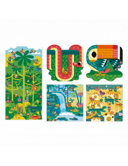 5 ans - gommettes et decors jungle