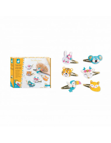 6 barrettes animaux pailletes a creer
