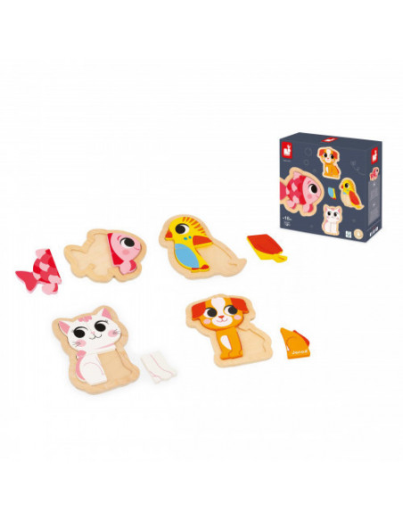 4 puzzles evolutifs - animaux de compagnie