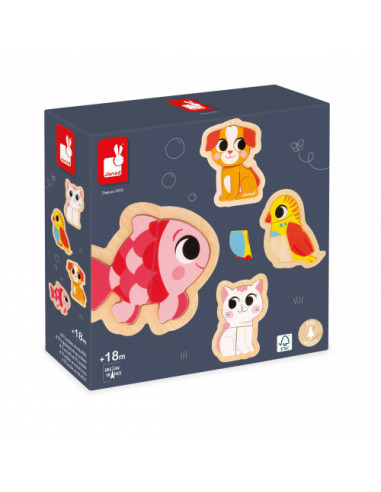 4 puzzles evolutifs - animaux de compagnie