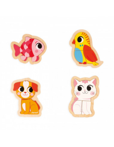4 puzzles evolutifs - animaux de compagnie