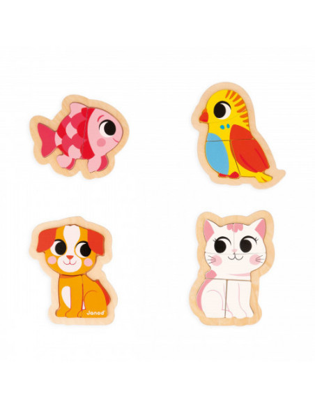 4 puzzles evolutifs - animaux de compagnie