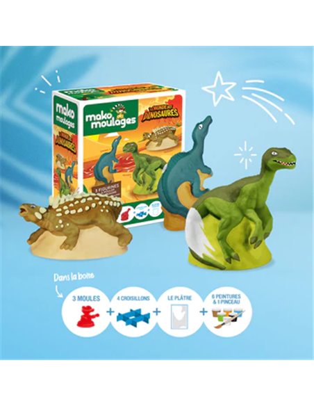 MAKO MOULAGES - LE MONDE DES DINOSAURES COFFRET 3 MOULES