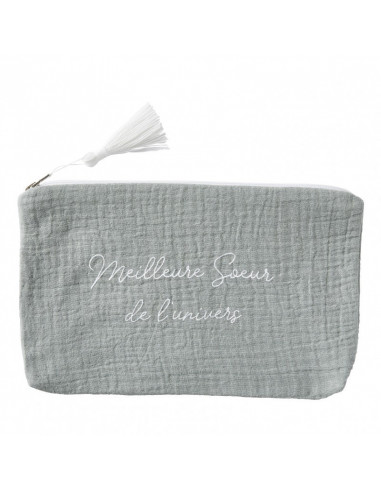 Trousse cadeau "meilleure soeur" vert de gris