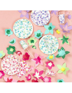 8 assiettes fleurs colorees 2