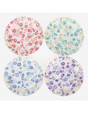 8 assiettes fleurs colorees