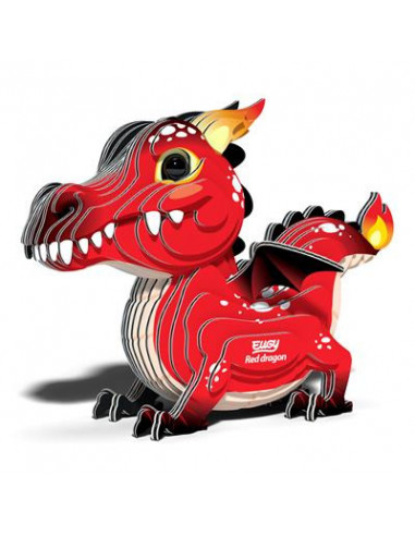 Eugy 3D Dragon Rouge - Puzzle créature fantastique