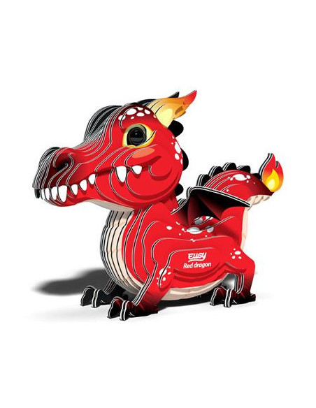 Eugy 3D Dragon Rouge - Puzzle créature fantastique