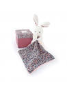 Bohaime - lapin rose pantin avec doudou