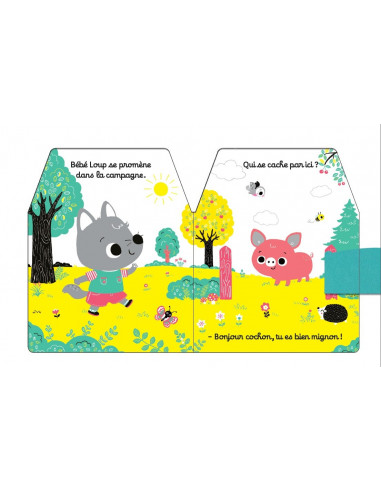 Bebe loup cache-cache nature