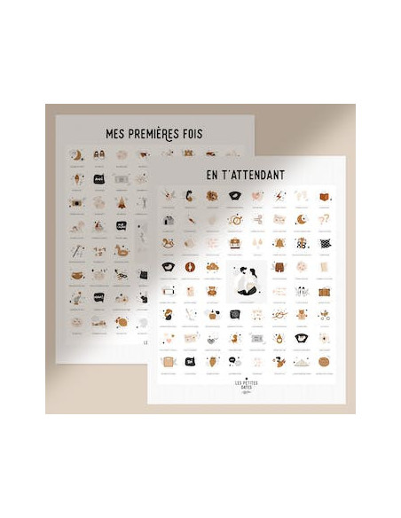 Duo "en t'attendant"+affiche "mes premieres fois" maman/papa