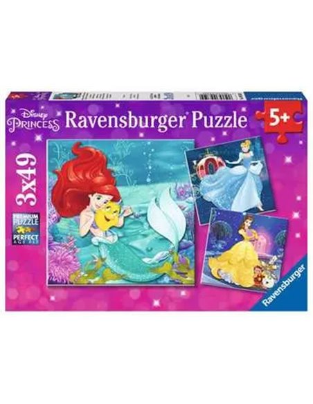 Ravensburger - Puzzles 3x49 p - Aventure des princesses - Disney Princesses