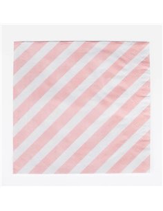 20 SERVIETTES RAYURES ROSES - MY LITTLE DAY