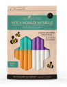 Pâte à modeler cire d'abeille - 4 couleurs pastel