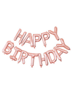 Ballon mylar happy birthday rose gold